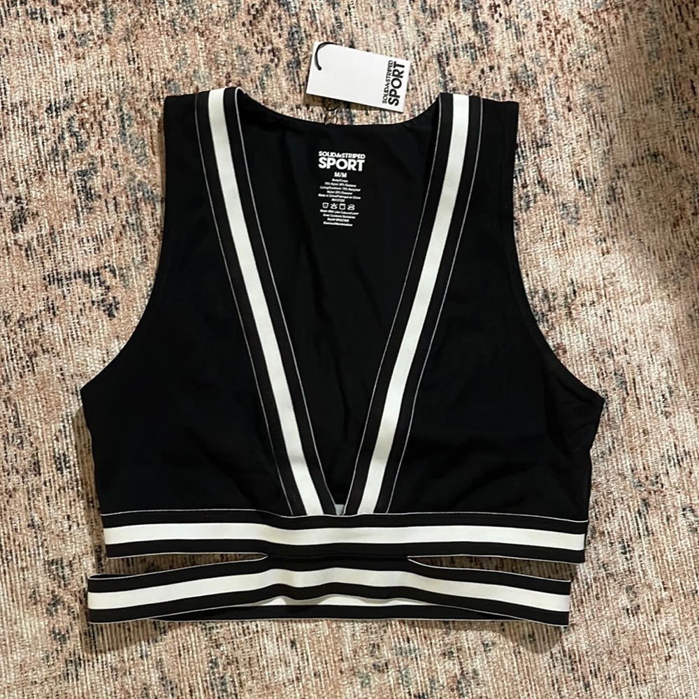 Solid & striped sports bra size medium